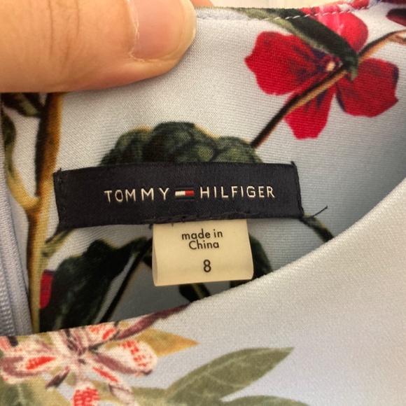 Like New Tommy Hilfiger Blue Floral Fit and Flare Dress - Picture 3 of 3